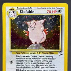 CLEFABLE 5/130 BASE SET 2 HOLO RARE POKEMON CARD WOTC VINTAGE 1999-2000 KANTO - Image 3