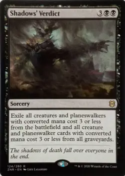 124/280 SHADOWS' VERDICT RARE ZENDIKAR RISING MTG CARD - Image 1