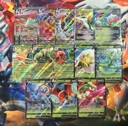 Pokemon Card Bulk Lot EX/MEGA/GX/VMAX/V - Grass Type 14 Cards - Image 1