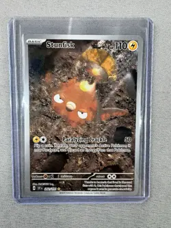 Pokemon Stunfisk TCG Card 202/191 Surging Sparks Illustration Rare MINT - Image 1