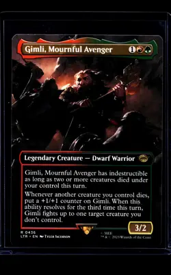 MTG Magic The Gathering LOTR Lord of the Rings Borderless Gimli Mournful Avenger - Image 1