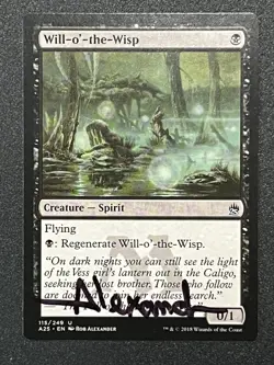 SIGNED Rob Alexander MTG Cards Vivid Meadow + Will O’ The Wisps NM Uncommons - Image 4