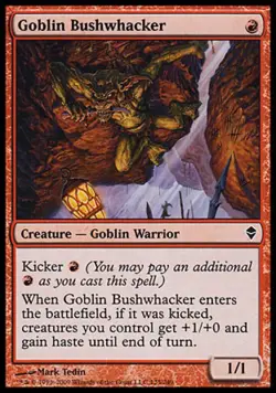 Goblin Bushwhacker -Foil Medium Play MTG Zendikar - Image 1