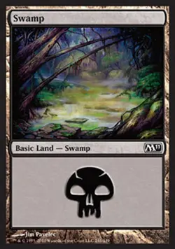Swamp (241) -Foil Medium Play MTG Magic 2011 Core Set - Image 1