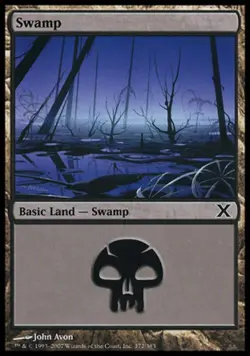 Swamp (372) -Foil Medium Play MTG 10th Edition - Image 1