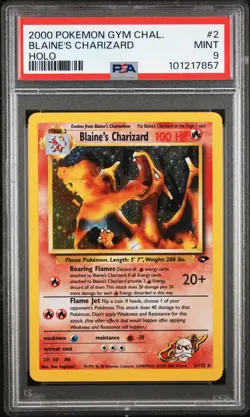 2000 POKEMON GYM CHALLENGE HOLO #2 BLAINE'S CHARIZARD PSA 9 - Image 1