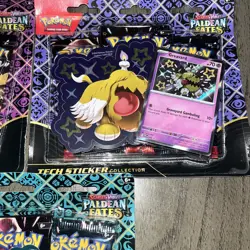 Pokemon SV4.5 Paldean Fates Tech Sticker Collection SET of 3 SEALED! - Image 3