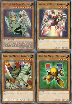 Alpha + Beta + Gamma The Magnet Warrior + Valkyrion 4 Card Set YGLD 1st Yugioh - Image 1