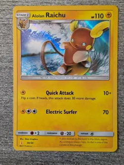 Pokemon Alolan Raichu 30/30 Sun & Moon Rare Holo Promo Pokemon Card TCG 2017 - Image 1