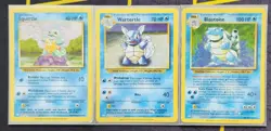 Trading Card Game Classic: Blastoise Wartortle Squirtle 3 Pokemon Card Lot - Image 1