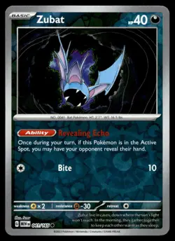 Zubat 41/165 Pokemon Card Scarlet & Violet 151 Common Rev Holo 40 HP NM G11 - Image 1