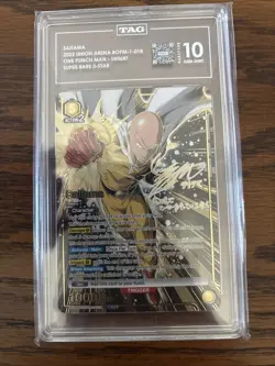 Union Arena One Punch Man Saitama 3 Star Signature Card Graded TAG 10 ENG Pop 2! - Image 1