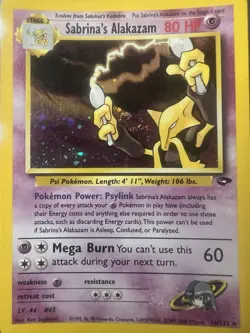 Pokemon Alakazam Holo Rare TCG Gym Challenge Card 16/132 Sabrina's Alakazam - Image 1