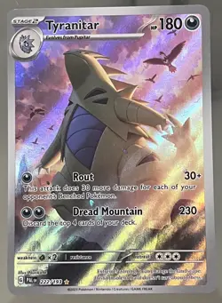 Pokemon TCG Tyranitar Scarlet & Violet Paldea Evolved Holo Card 222/193 - Image 1