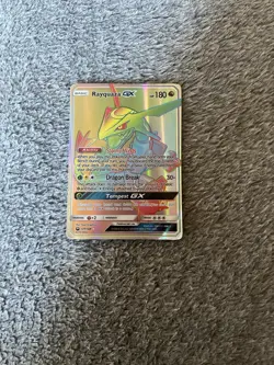 Rayquaza GX Rainbow Rare Card Number 177/168 Set Sun & Moon Celestial Storm 2018 - Image 1