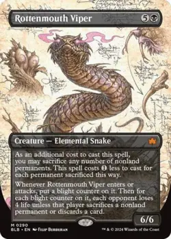 MTG English Rottenmouth Viper (Borderless) NM Foil Bloomburrow - Image 1