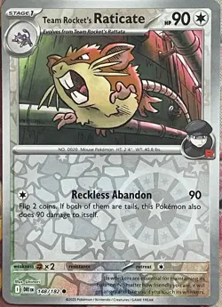 Team Rocket's Raticate Reverse Holo - 148/182 - Destined Rivals Pokemon 2025 - Image 1