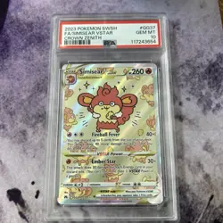 2023 POKEMON SWORD & SHIELD CROWN ZENITH #GG37 FULL ART/SIMISEAR VSTAR PSA 10💎 - Image 1