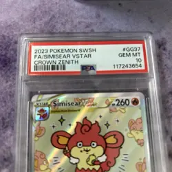 2023 POKEMON SWORD & SHIELD CROWN ZENITH #GG37 FULL ART/SIMISEAR VSTAR PSA 10💎 - Image 4