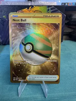 Pokemon Nest Ball 255/198 Scarlet & Violet Gold Hyper Rare Full Art Holo 42 - Image 1