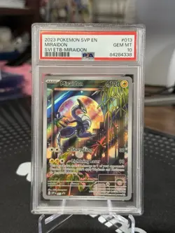 POKEMON 2023 Scarlet Violet ETB Promo MIRAIDON Full Art SVP EN #013 PSA 10 Gem - Image 1