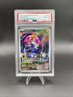 POKEMON 2023 Scarlet Violet ETB Promo MIRAIDON Full Art SVP EN #013 PSA 10 Gem - Image 1