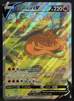 Pokemon 2022 Shield & Sword Charizard V SWSH260 Black Star Promo NM - Image 1