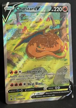 Pokemon 2022 Shield & Sword Charizard V SWSH260 Black Star Promo NM - Image 2