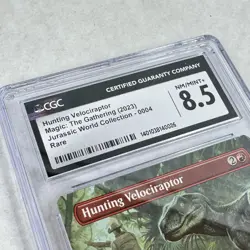 2023 Magic Hunting Velociraptor 004 Jurassic World Borderless Graded CGC 8.5 NM - Image 3