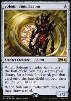 MTG Magic the Gathering Solemn Simulacrum (239p/142) Core Set 2021 Promos NM - Image 1