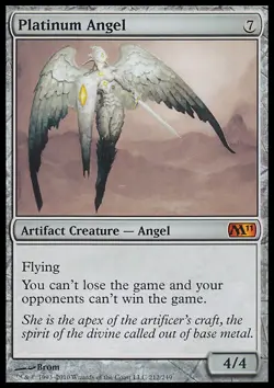 MTG Magic the Gathering Platinum Angel (212/255) Magic 2011 LP - Image 1