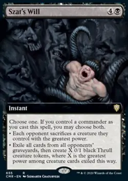 MTG Magic the Gathering Szat's Will (655/743) Commander Legends NM - Image 1