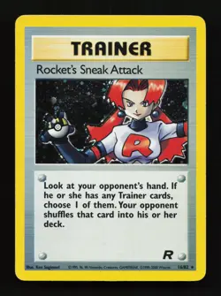 Rocket's Sneak Attack 16/82 Holo Rare Team Rocket DMG Pokemon Card - Image 1