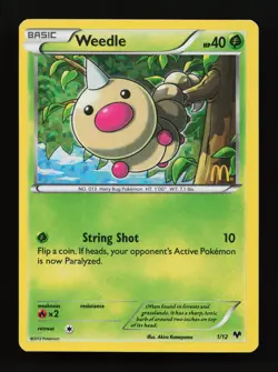 Weedle 1/12 Promo McDonald's Promos 2014 Pokemon Card - Image 1