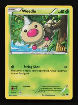 Weedle 1/12 Promo McDonald's Promos 2014 Pokemon Card - Image 1