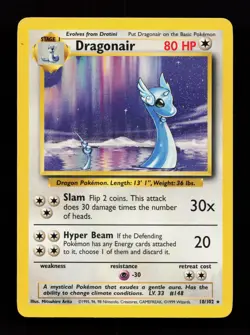 Dragonair 18/102 Rare Base Set Non Holo Pokemon Card - Image 1