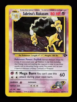 Sabrina's Alakazam 16/132 Holo Rare Gym Challenge Pokemon Card - Image 1
