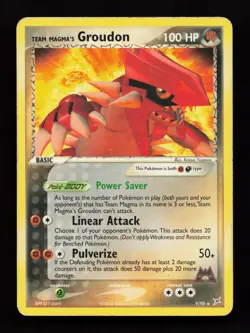 Team Magma's Groudon 9/95 Rare Deck Exclusives Non Holo Pokemon Card - Image 1