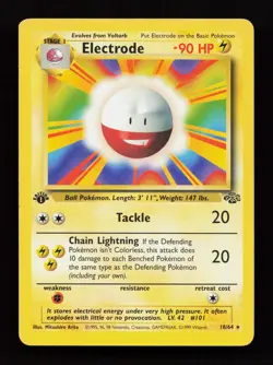 Electrode 18/64 Rare Jungle Error Wrong Image 1st Edition Misprint Pokemon Card - Image 1