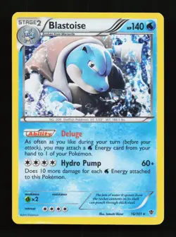 Blastoise 16/101 Holo Rare Plasma DMG Blast Pokemon Card - Image 1
