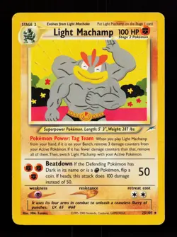 Light Machamp 25/105 Rare Neo Destiny Non Holo Pokemon Card - Image 1