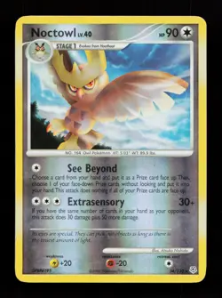 Noctowl 34/130 Rare Diamond and Pearl Reverse Holo Pokemon Card - Image 1