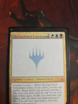 The Egotistical Velociraptor Unknown Event Playtest Card MTG Gencon 2025 Rare - Image 3