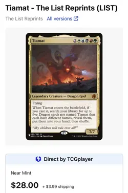 MTG Tiamat - The List, NM-Mint, English The List Reprints - Image 4