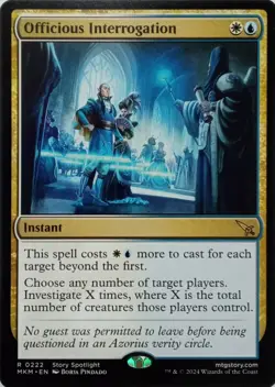 0222 OFFICIOUS INTERROGATION RARE MURDERS AT KARLOV MANOR MTG CARD - Image 1