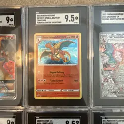 POKEMON BLACK STAR PROMOS #SWSH075 SPECIAL DELIVERY CHARIZARD SGC 9.5 Extras - Image 1