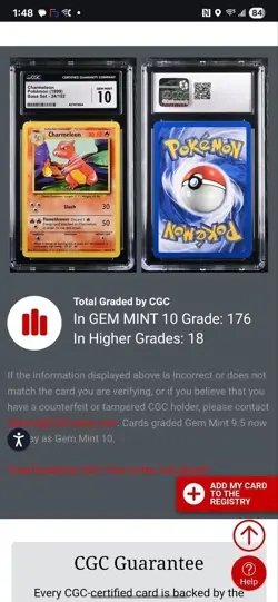 Pokemon 1999 CGC Gem Mint 10 Charmeleon - 24/102 Base Set - Image 4