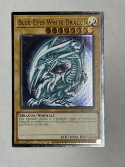 YUGIOH Blue-Eyes White Dragon OP28-EN001 Ultimate Rare NM MISPRINT FOIL SHIFT - Image 1