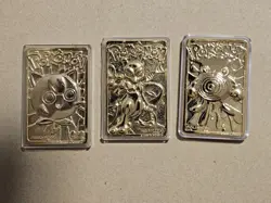 Pokemon 23K Gold Plated Trading Cards (3) 1999 Burger King Limited Edition - Image 1