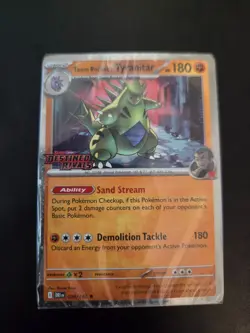 Pokemon TCG Team Rockets Tyranitar Card 096/182 Destined Rivals Stamped - Image 1
